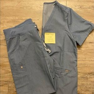 FIGS Heather Indigo top and pants